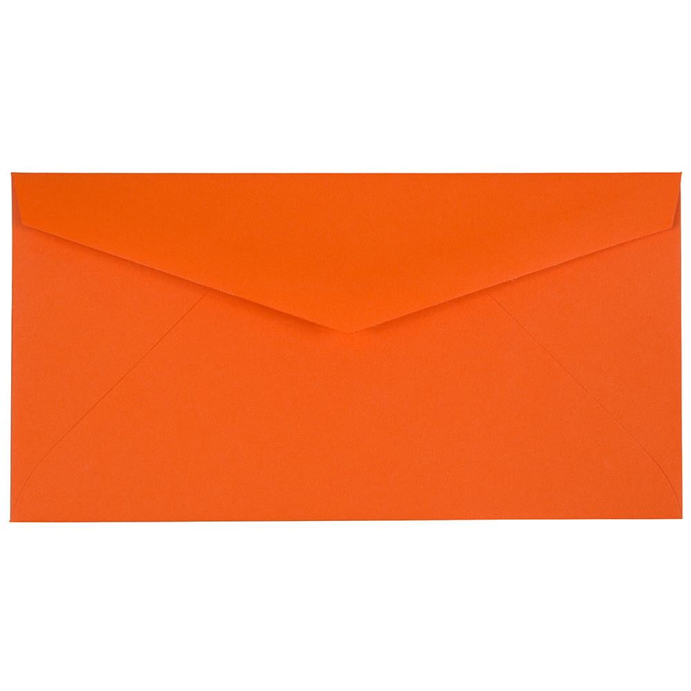 JAM PAPER AND ENVELOPE JAM Paper 34097575  Booklet Envelopes, #7 3/4 Monarch, Gummed Seal, 30% Recycled, Orange, Pack Of 25