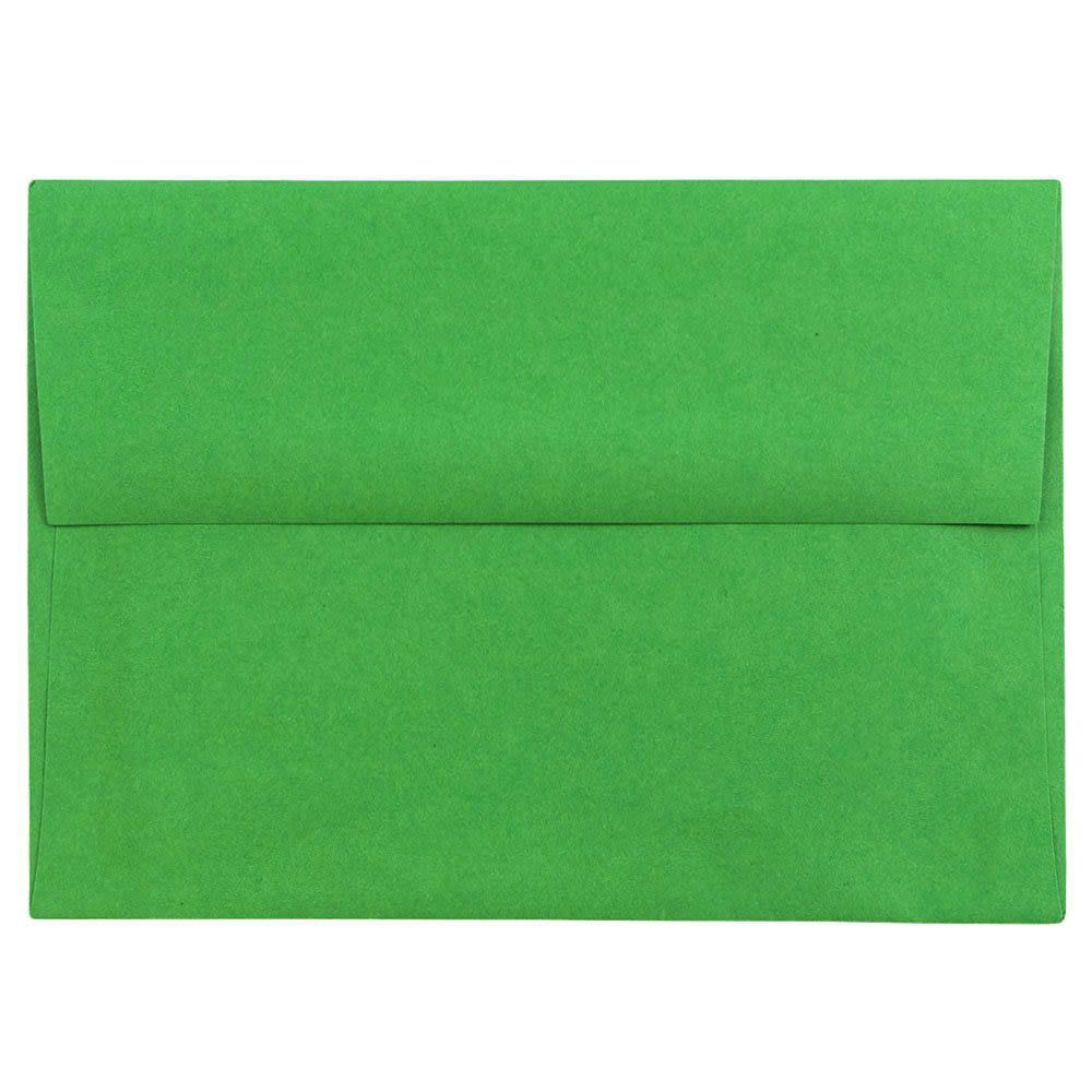 JAM PAPER AND ENVELOPE 67195 JAM Paper Booklet Invitation Envelopes, A6, Gummed Seal, 30% Recycled, Green, Pack Of 25