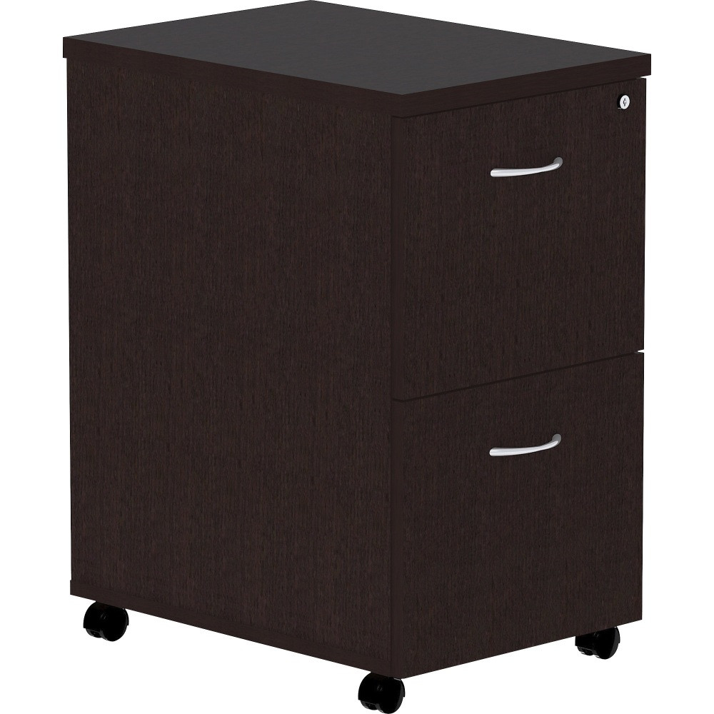 SP RICHARDS LLR18219 Lorell Essentials 22inD Vertical 2-Drawer Mobile Pedestal File Cabinet, Espresso