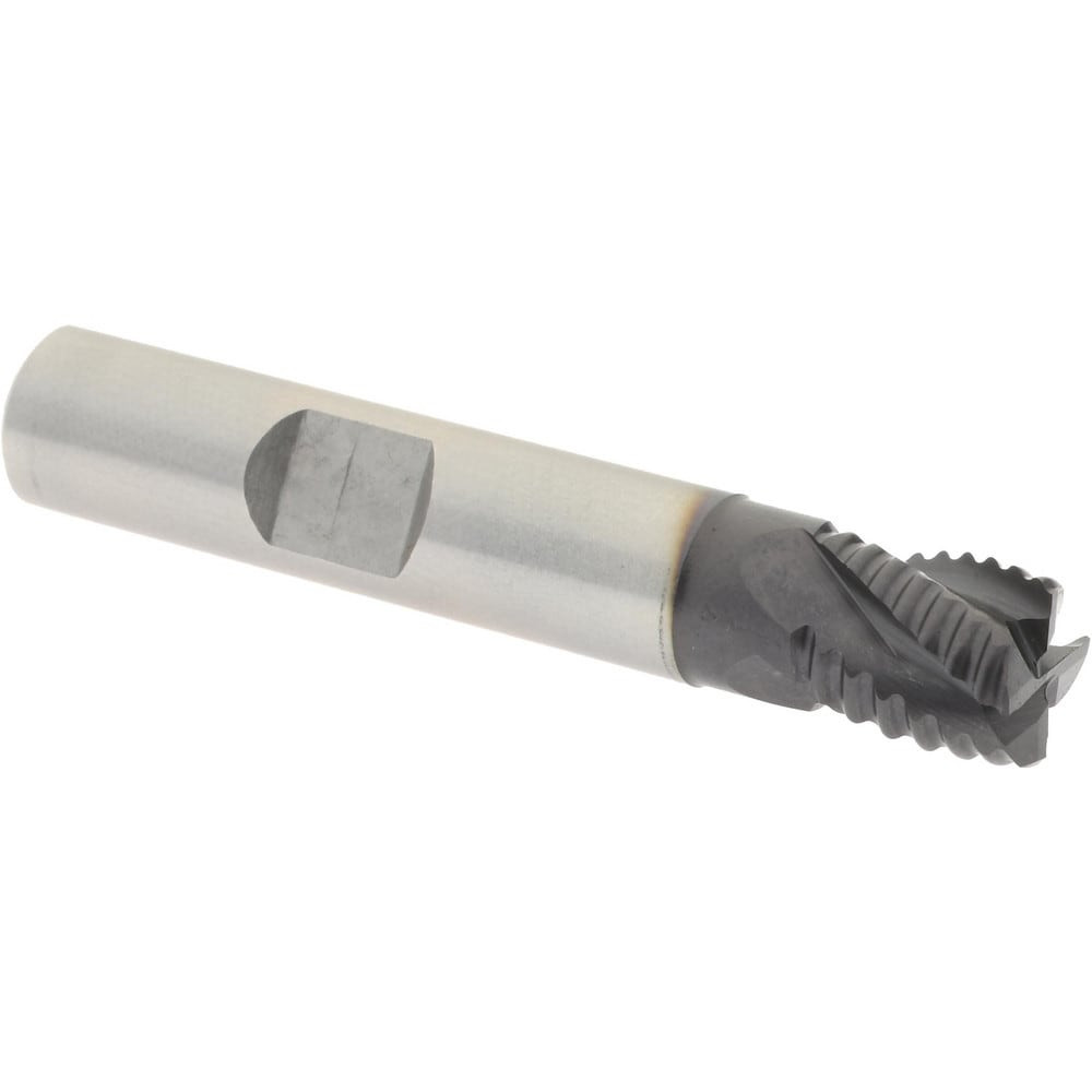 Hertel 84511468 Roughing End Mill: 3/8" Dia, 4 Flutes, Single End, Cobalt