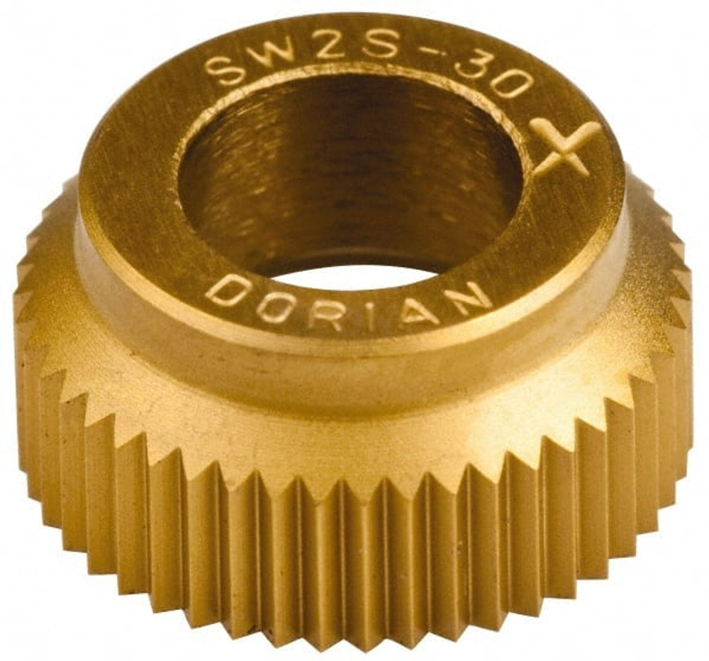 Dorian Tool 73310127406 Standard Knurl Wheel: 1/2" Dia, 90 ° Tooth Angle, 25 TPI, Straight, Cobalt