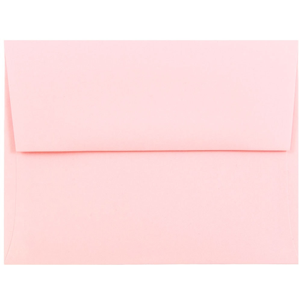 JAM PAPER AND ENVELOPE JAM Paper 155623  Booklet Invitation Envelopes, A2, Gummed Seal, Baby Pink, Pack Of 25