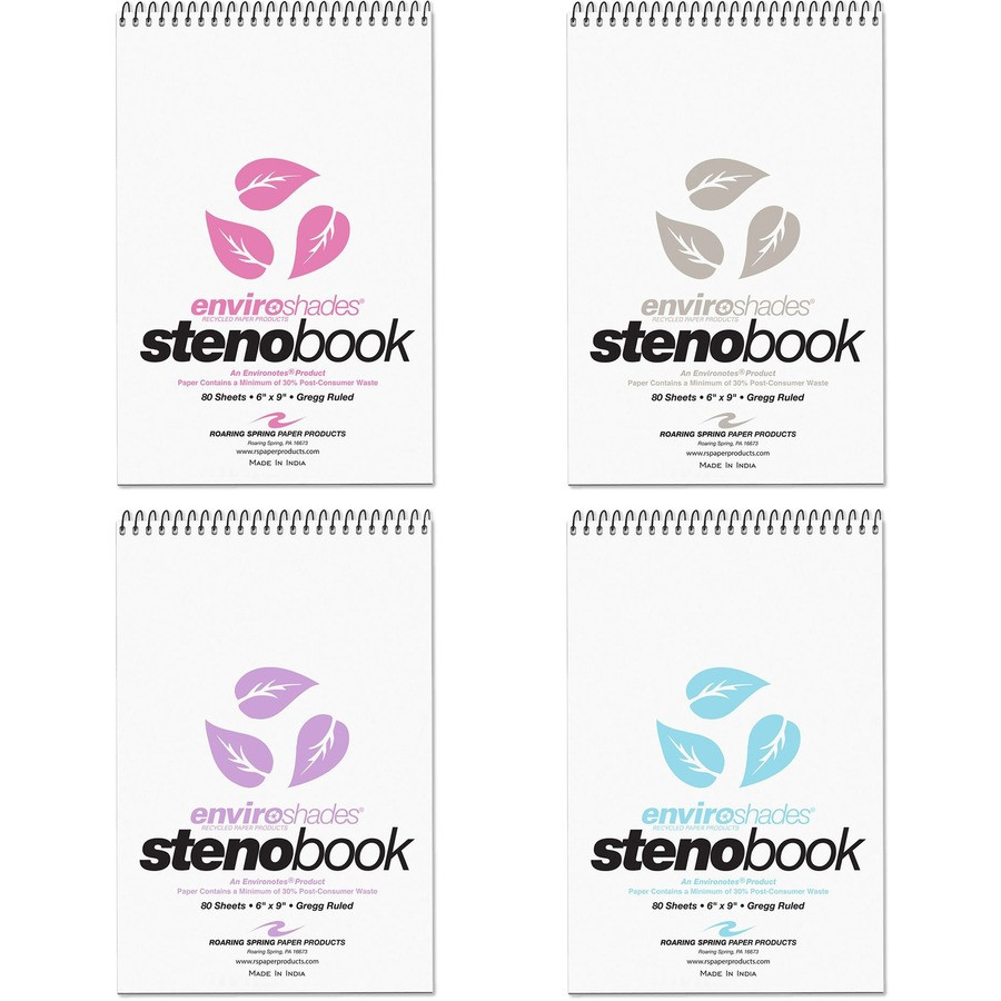 Roaring Spring Paper Products Roaring Spring 12354cs Roaring Spring Enviroshades Recycled Spiral Steno Memo Book