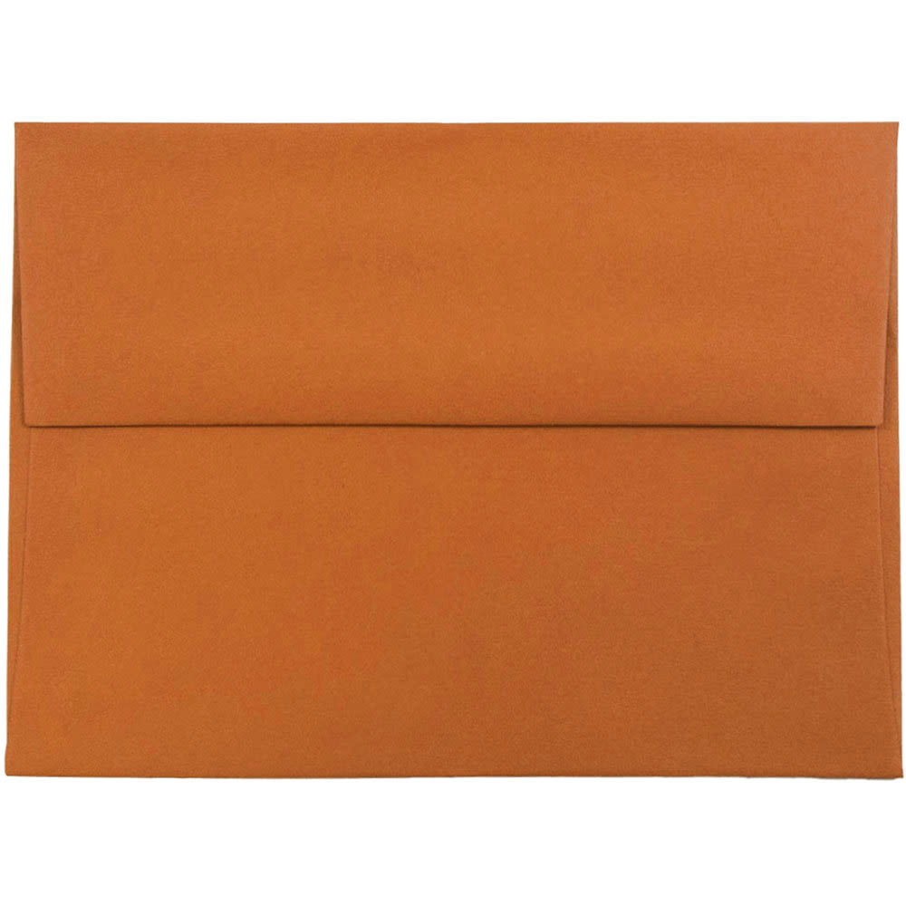 JAM PAPER AND ENVELOPE JAM Paper 157457  Booklet Invitation Envelopes, A6, Gummed Seal, Dark Orange, Pack Of 25