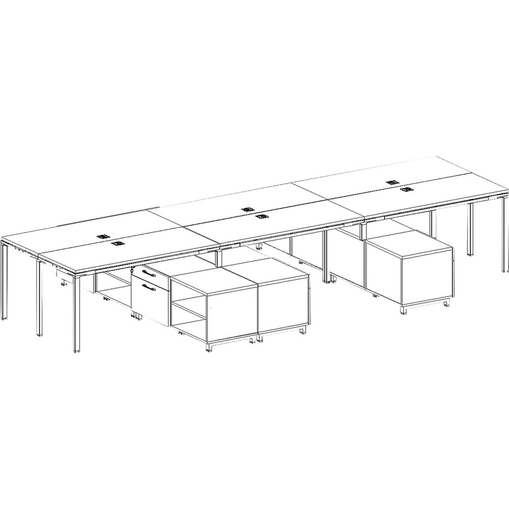 Norstar Office Products Inc Boss SGSD022101 Boss 6 Desks 3 Side by Side and 3 Face to Face with 6 Cabinets