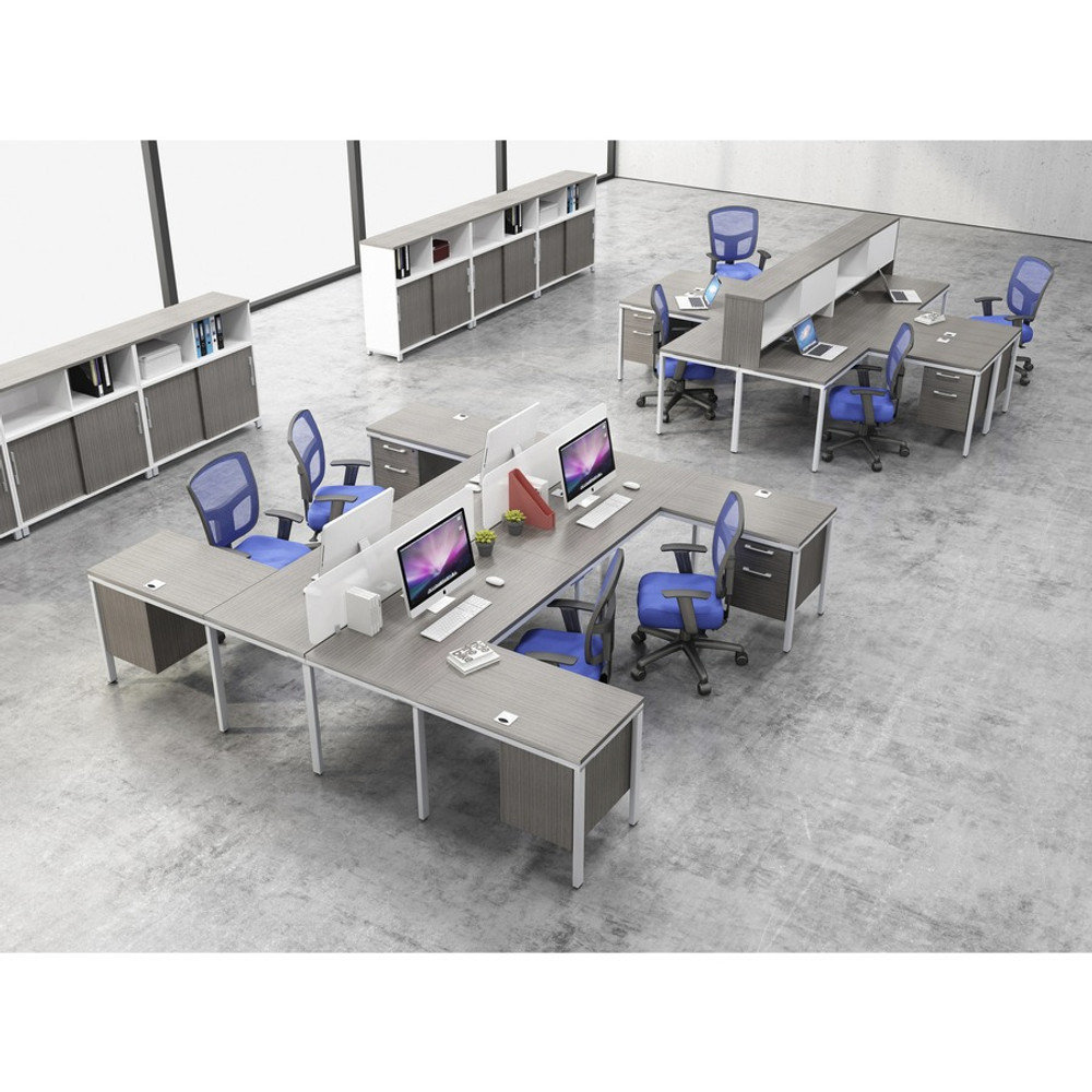 Norstar Office Products Inc Boss SGSD022101 Boss 6 Desks 3 Side by Side and 3 Face to Face with 6 Cabinets