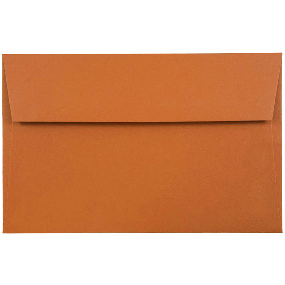 JAM PAPER AND ENVELOPE 61511364 JAM Paper Booklet Invitation Envelopes, A9, Gummed Seal, Dark Orange, Pack Of 25