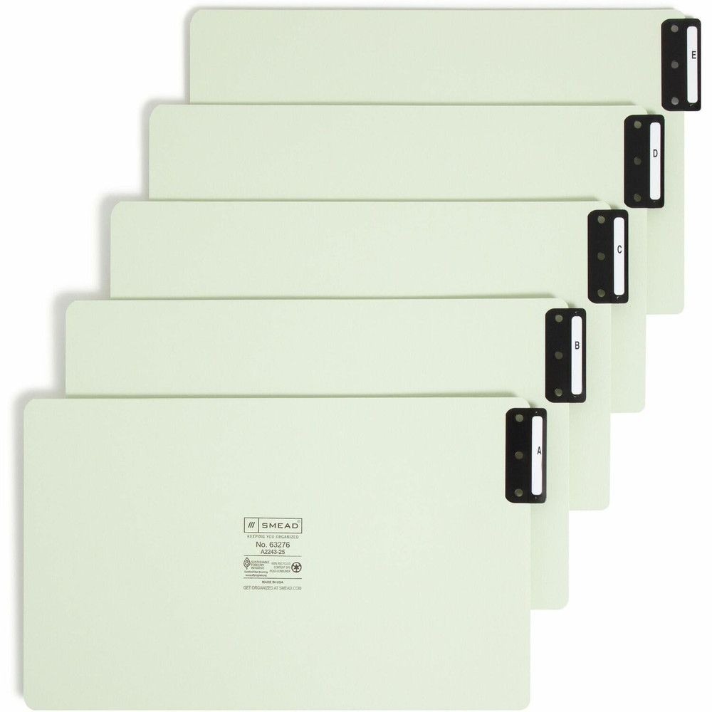 Smead Manufacturing Company Smead 63276 Smead 100% Recycled Filing Guides with Vertical Extra-Wide Blank Tab