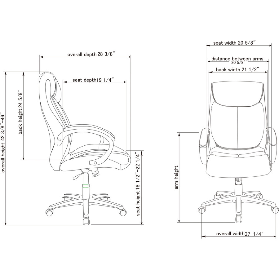 Lorell 59497 Lorell Executive High-Back Office Chair