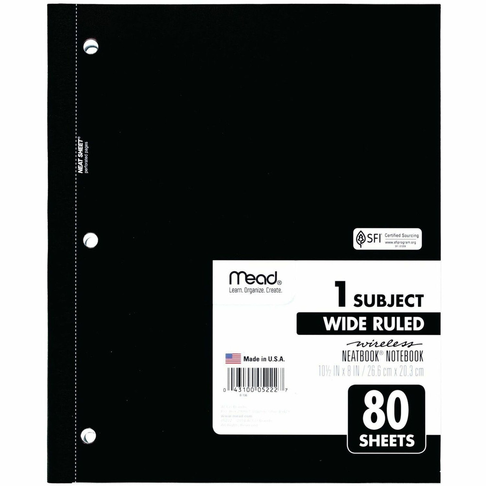 ACCO Brands Corporation Mead 05222 Mead 05222 1-Subject Wireless Notebook