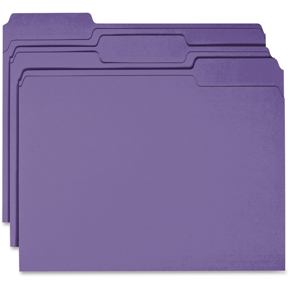 Business Source 44106 Business Source 1/3 Tab Cut Recycled Top Tab File Folder