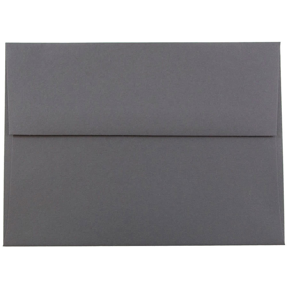 JAM PAPER AND ENVELOPE 36396433 JAM Paper Booklet Invitation Envelopes, A6, Gummed Seal, Dark Gray, Pack Of 25