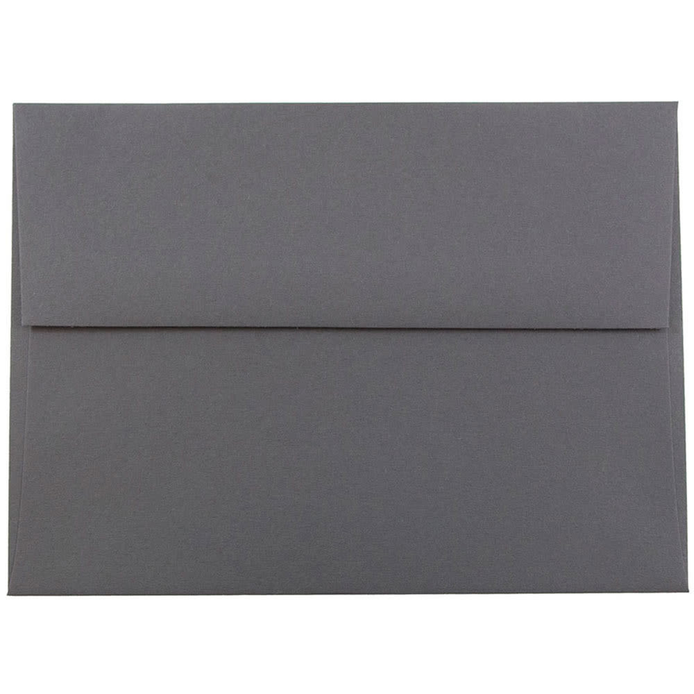 JAM PAPER AND ENVELOPE JAM Paper 36396433  Booklet Invitation Envelopes, A6, Gummed Seal, Dark Gray, Pack Of 25