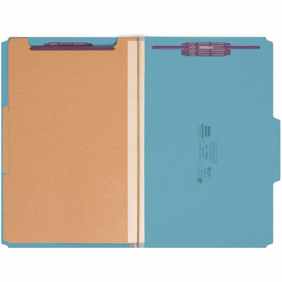 Smead Manufacturing Company Smead 19204 Smead Premium Pressboard Classification Folders with SafeSHIELD&reg; Coated Fastener Technology