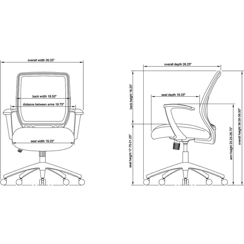 Lorell 84868 Lorell Executive Mid-back Work Chair