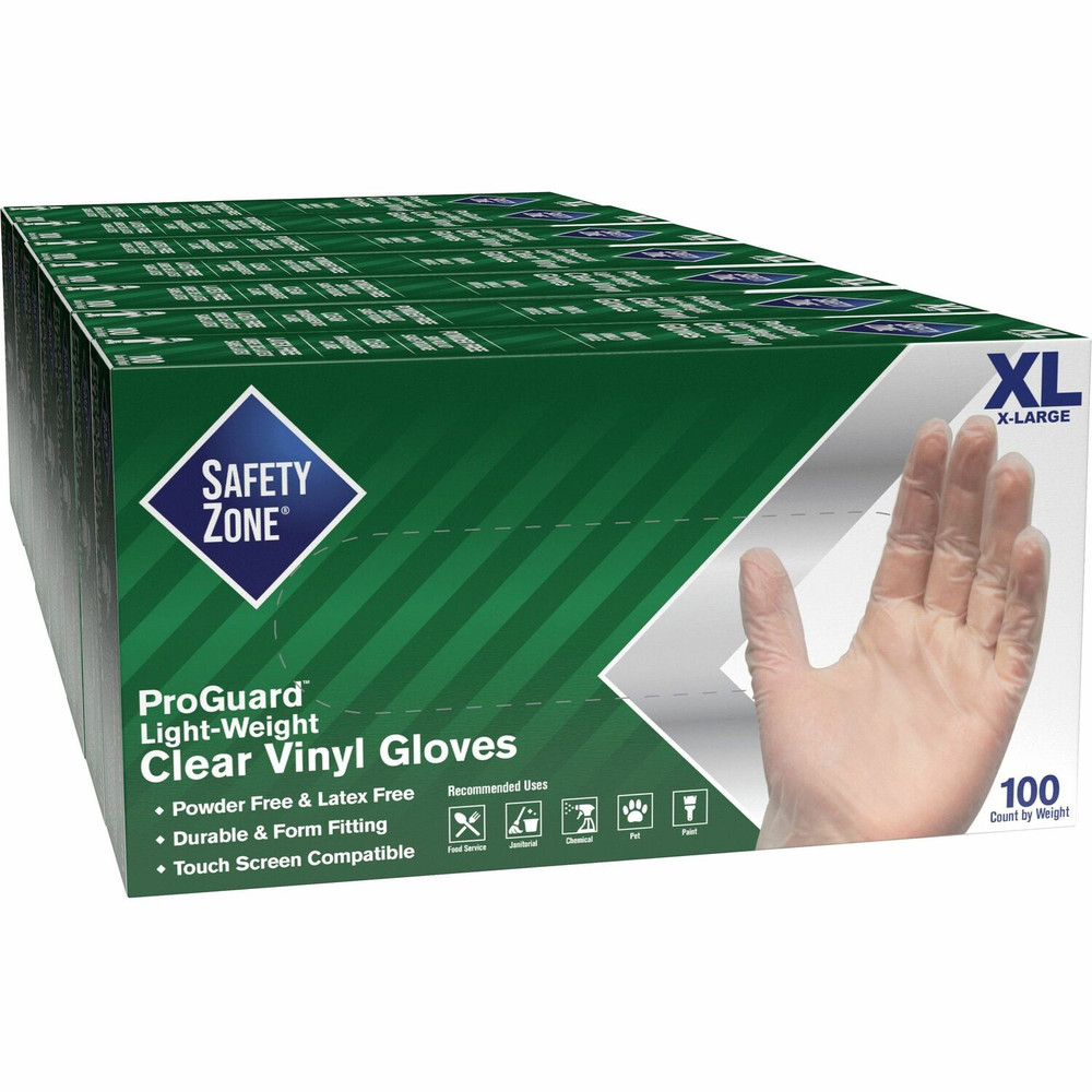 The Safety Zone Safety Zone GVP9XLHHCT Safety Zone Powder Free Clear Vinyl Gloves