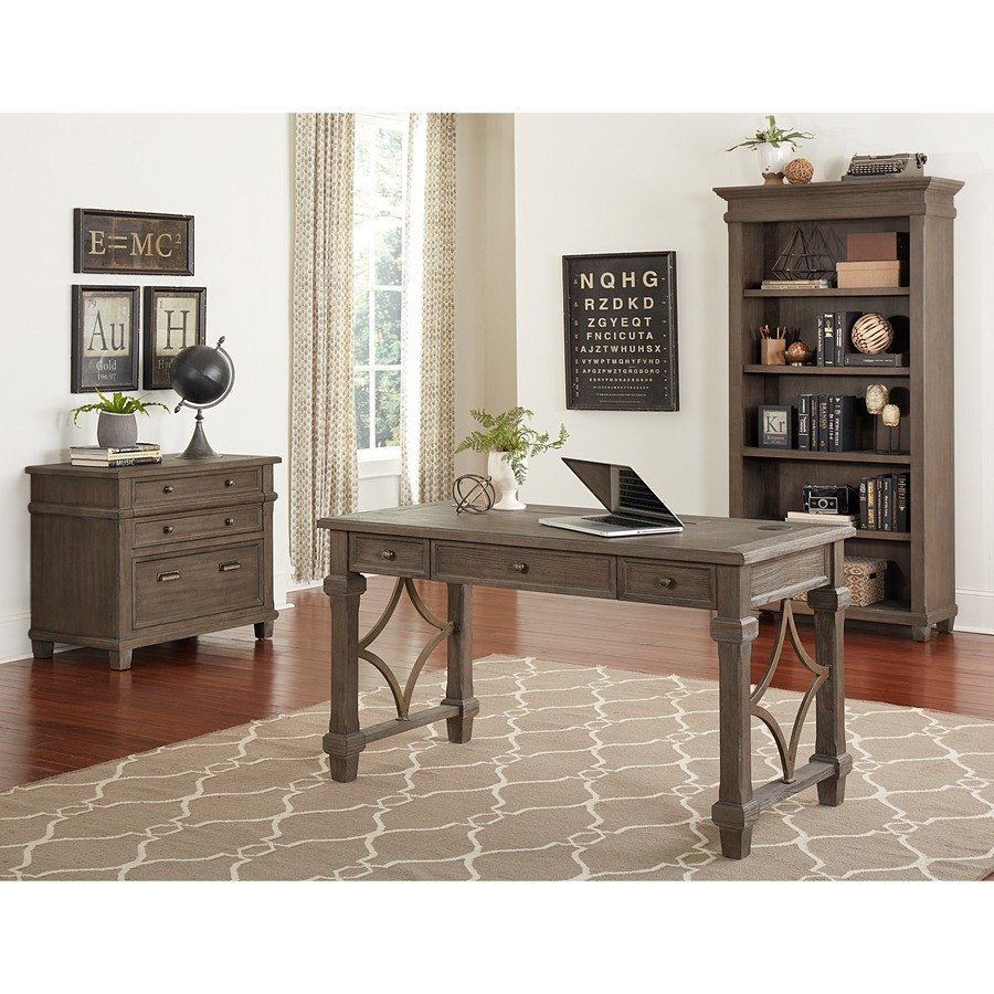 Martin Furniture Martin IMCA384T Martin Carson Sit/Stand Desk Top, 3 Utility Drawers, Power Center Sold with 384B
