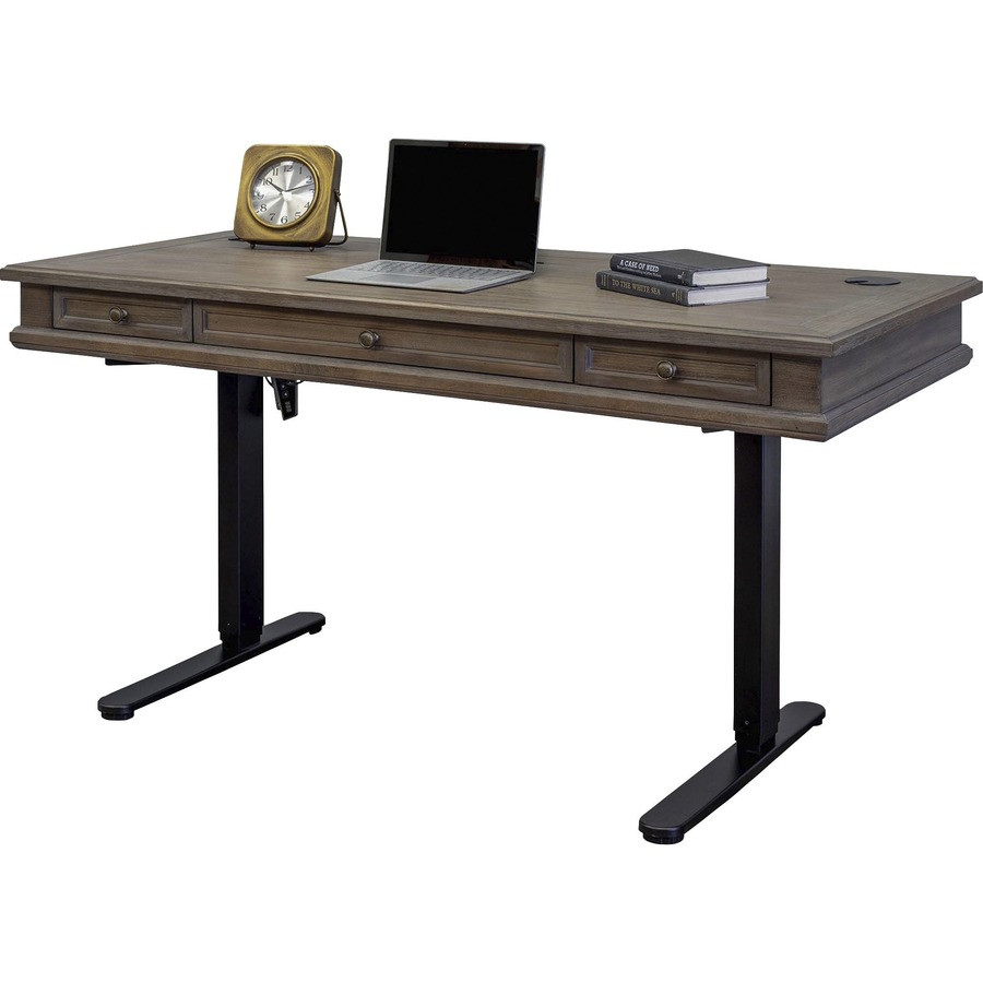 Martin Furniture Martin IMCA384T Martin Carson Sit/Stand Desk Top, 3 Utility Drawers, Power Center Sold with 384B
