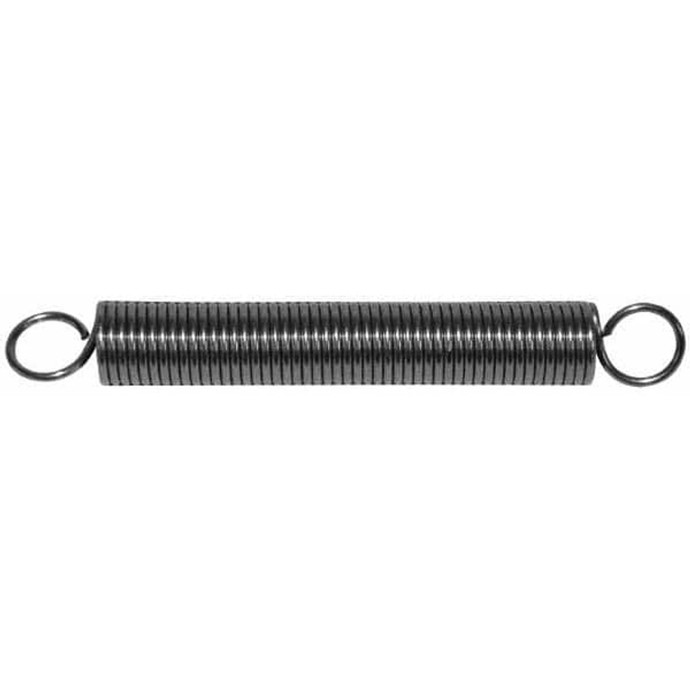 Gardner Spring E22C-SS Extension Spring: 0.312" OD, 4.91 lb Max Load, 2.1" Extended Length, 0.0348" Wire Dia, Cross-Over