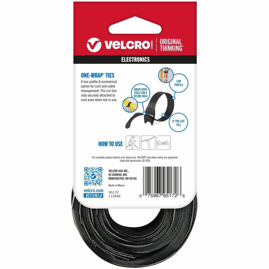 Velcro Companies VELCRO&reg; 95172 VELCRO&reg; One Wrap Light-duty Thin Bundling Ties