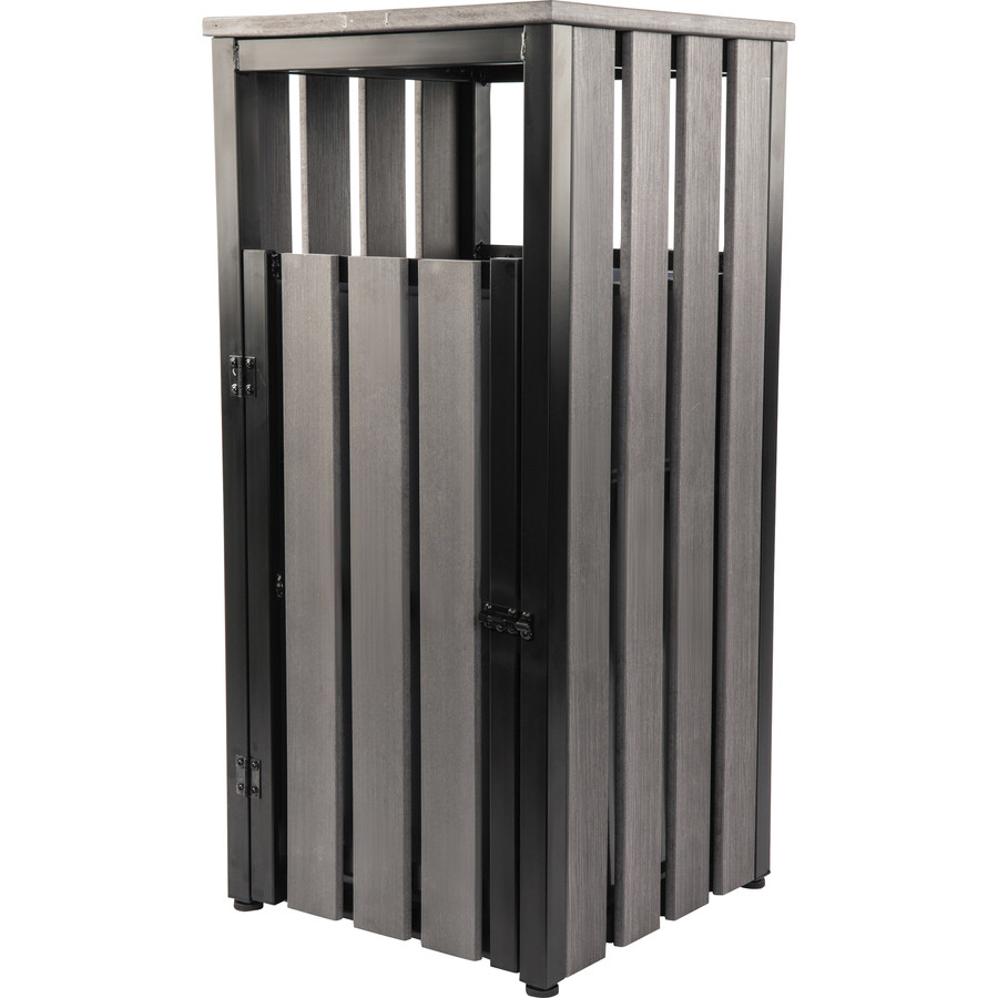 Lorell 42693 Lorell Faux Wood Outdoor Waste Bin