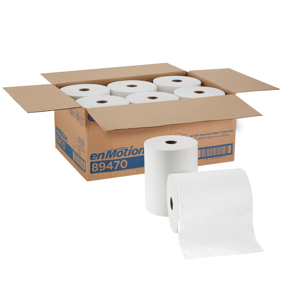 GEORGIA-PACIFIC CORPORATION 89470 enMotion by GP PRO 1-Ply Paper Towels, 100% Recycled, 800ft Per Roll, Pack Of 6 Rolls