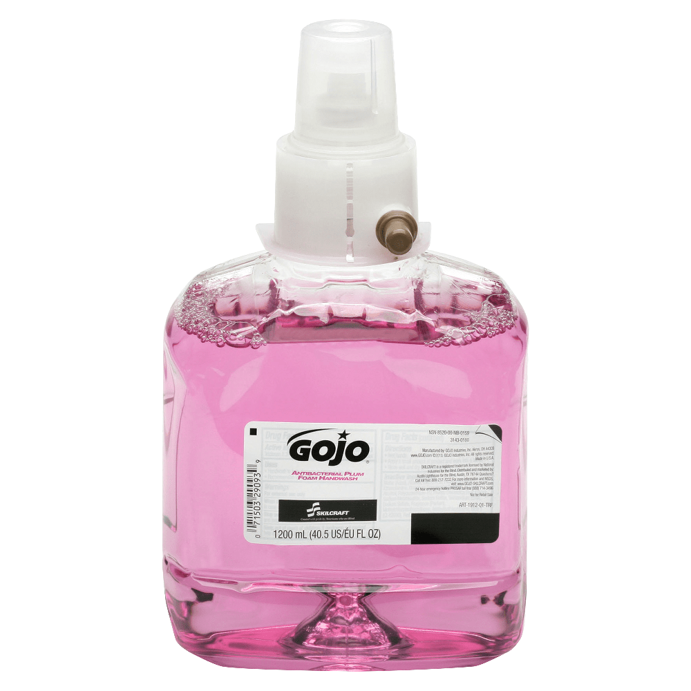 NATIONAL INDUSTRIES FOR THE BLIND Gojo 6492724  LTX Foam Hand Wash Soap, Plum Scent, 40 Oz Bottle