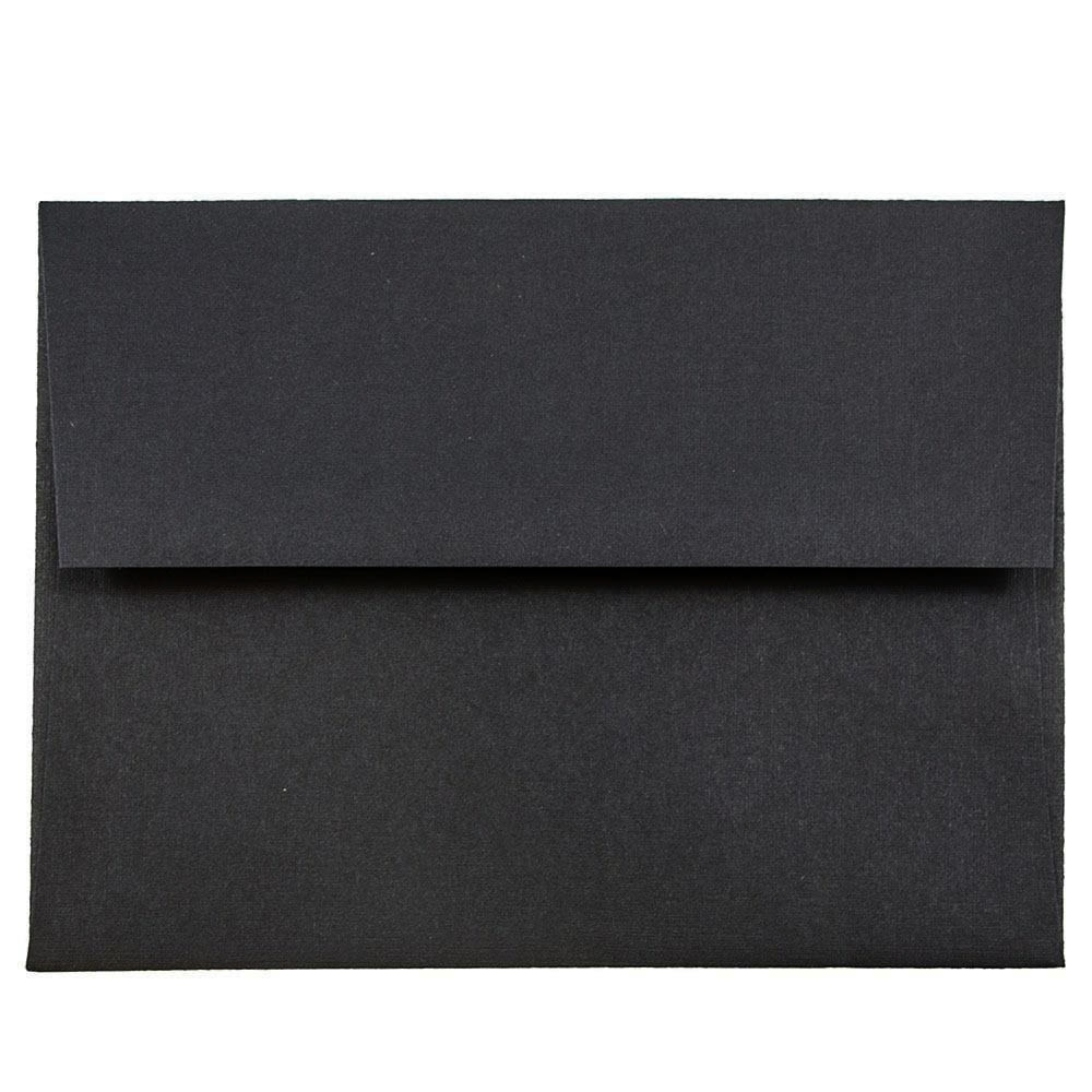 JAM PAPER AND ENVELOPE 64345 JAM Paper Booklet Invitation Envelopes, A2, Gummed Seal, 30% Recycled, Black, Pack Of 25