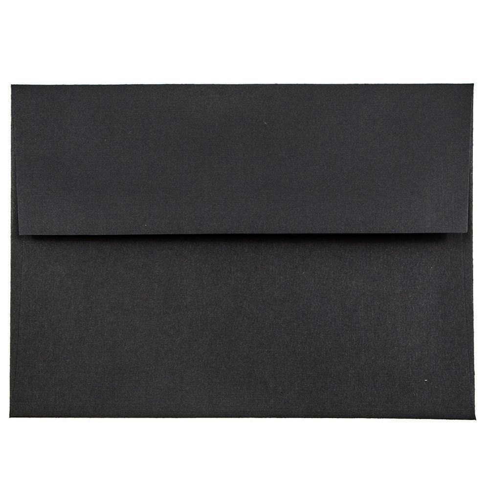 JAM PAPER AND ENVELOPE 68999 JAM Paper Booklet Invitation Envelopes, A6, Gummed Seal, 30% Recycled, Black, Pack Of 25