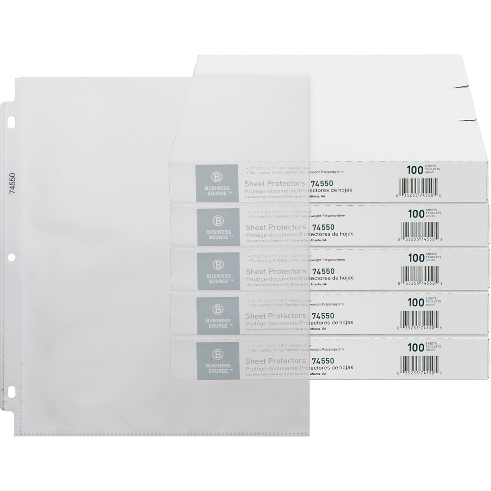 Business Source 74550CT Business Source Top-Loading Poly Sheet Protectors