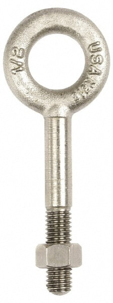 Gibraltar 08208 2 Fixed Lifting Eye Bolt: Without Shoulder, 500 lb Capacity, 1/4-20 Thread, Grade 316 Stainless Steel