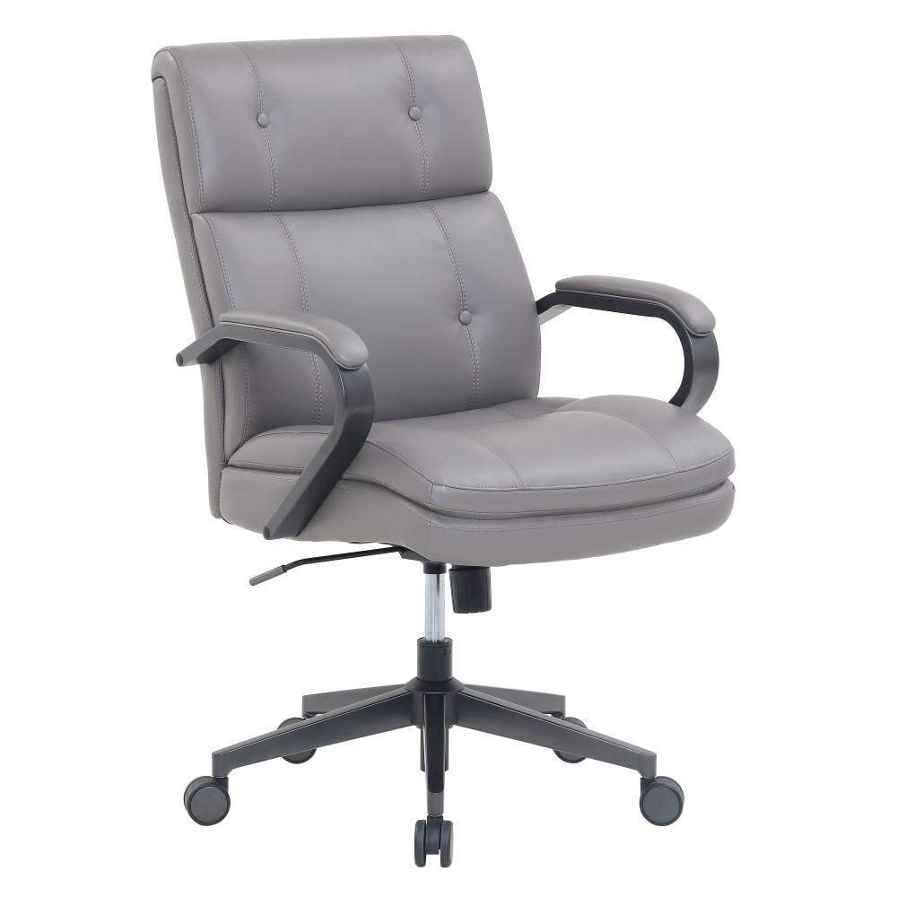 OFFICE DEPOT Serta 51574  SitTrue Belterra Faux Leather Mid-Back Manager Chair, Gray