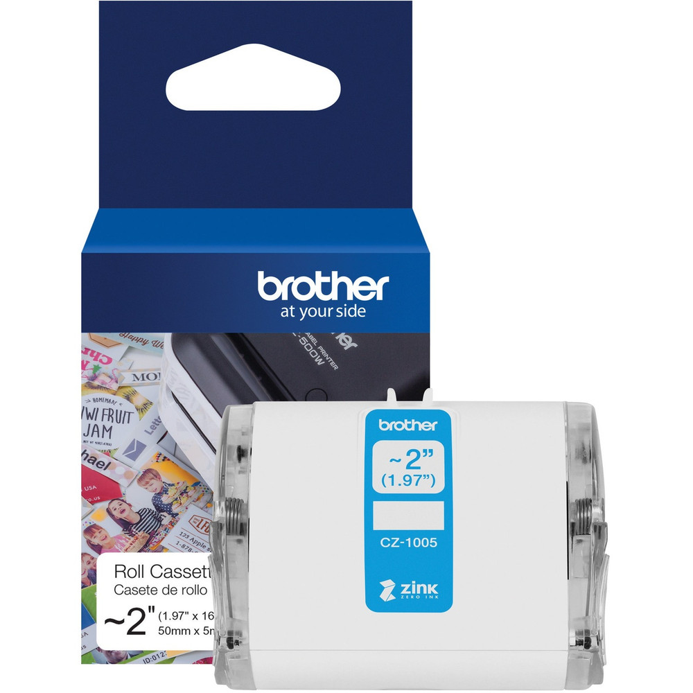 Brother Industries, Ltd Brother CZ-1005 Brother Genuine CZ-1005 continuous length ~ 2 (1.97") 50 mm wide x 16.4 ft. (5 m) long label roll featuring ZINK&reg; Zero Ink technology