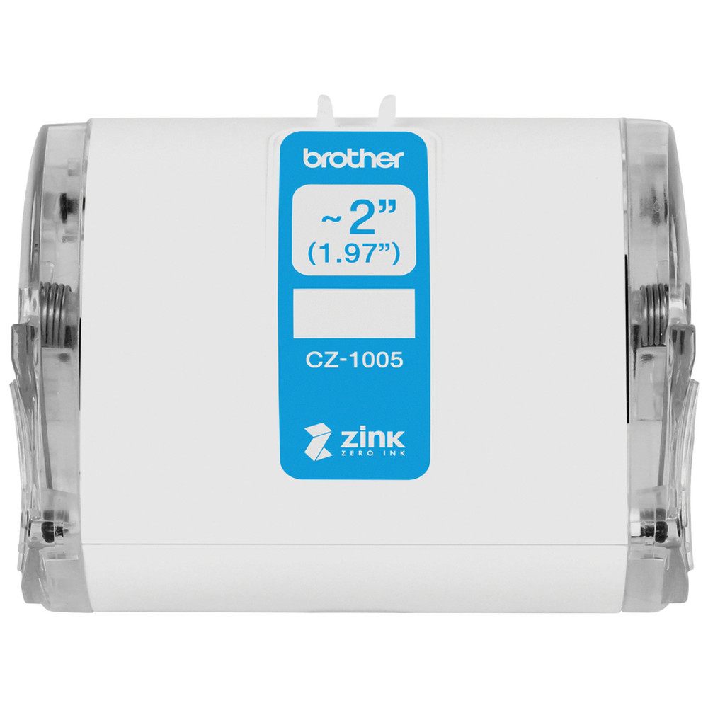 Brother Industries, Ltd Brother CZ-1005 Brother Genuine CZ-1005 continuous length ~ 2 (1.97") 50 mm wide x 16.4 ft. (5 m) long label roll featuring ZINK&reg; Zero Ink technology