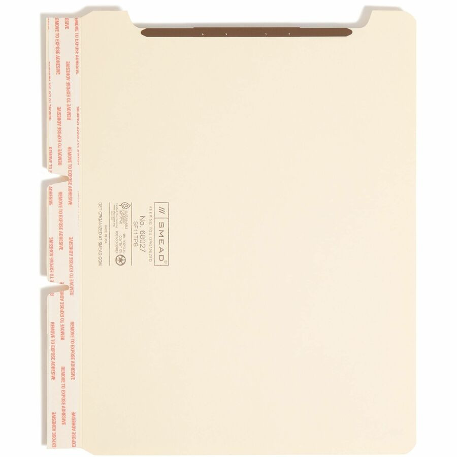 Smead Manufacturing Company Smead 68027 Smead Self-Adhesive Folder Dividers with Twin-Prong Fastener