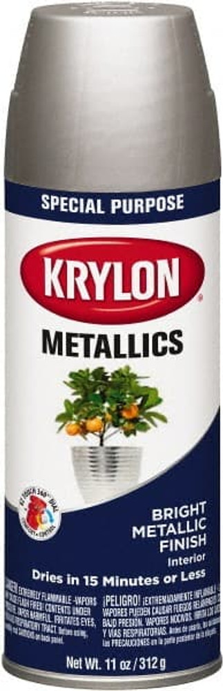 Krylon K01401X24 Metallic Spray Paint: Silver, Gloss, 16 oz