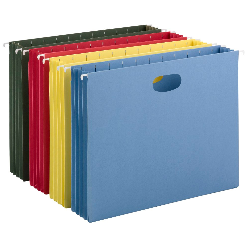 SMEAD MFG CO 64291 Smead Full-Height Gusset Hanging Pockets, Letter Size, Assorted Colors, Pack Of 4 Pockets