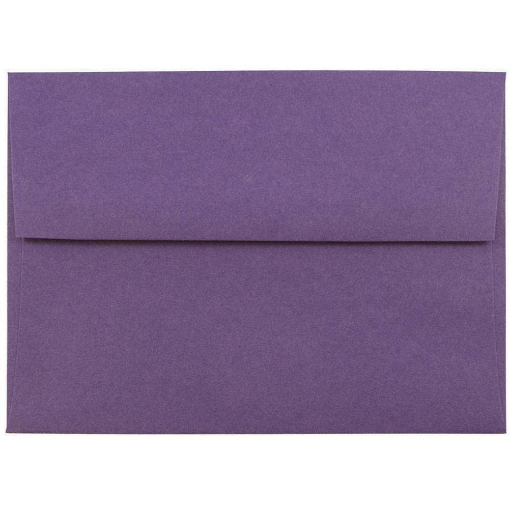 JAM PAPER AND ENVELOPE JAM Paper 157465  Booklet Invitation Envelopes, A6, Gummed Seal, Dark Purple, Pack Of 25