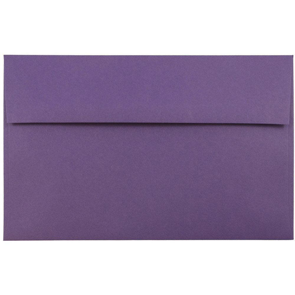 JAM PAPER AND ENVELOPE 563912512 JAM Paper Booklet Invitation Envelopes, A9, Gummed Seal, Dark Purple, Pack Of 25