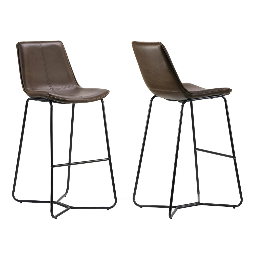 GLAMOUR HOME GHSTL-1272  Amery Bar Stools, Brown, Set Of 2 Stools