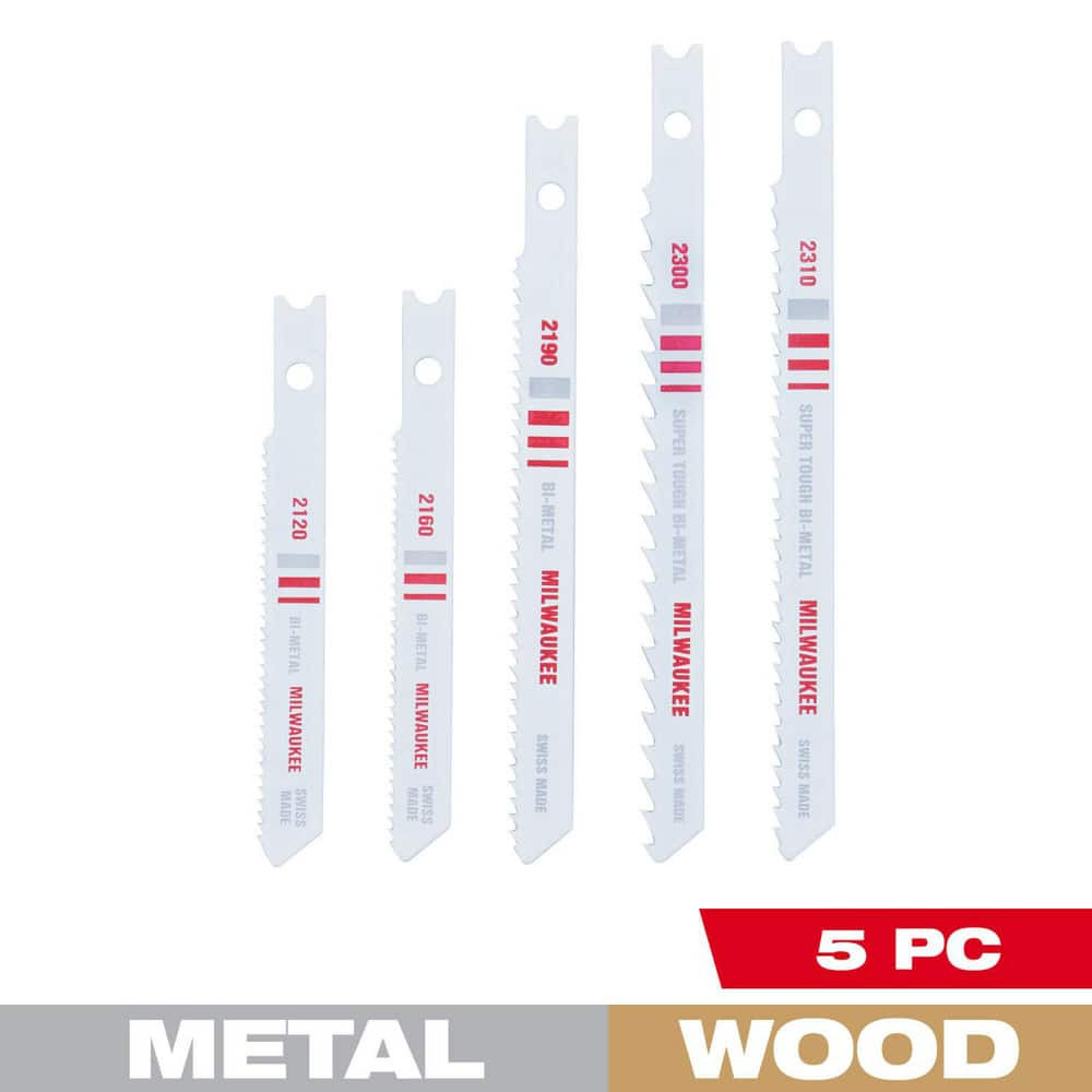 Milwaukee Tool 49-22-1168 Jig Saw Blade Sets; Blade Material: Bi-Metal ; Shank Type: T-Shank ; Minimum Teeth Per Inch: 10 ; Maximum Teeth Per Inch: 24 ; Cutting Edge Style: Toothed ; Teeth Per Inch: 10-24