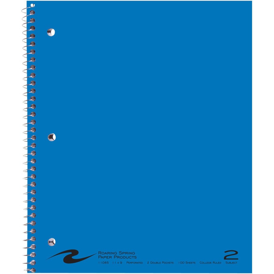 Roaring Spring Paper Products Roaring Spring 11085cs Roaring Spring College Ruled 2 Subject Spiral Notebook