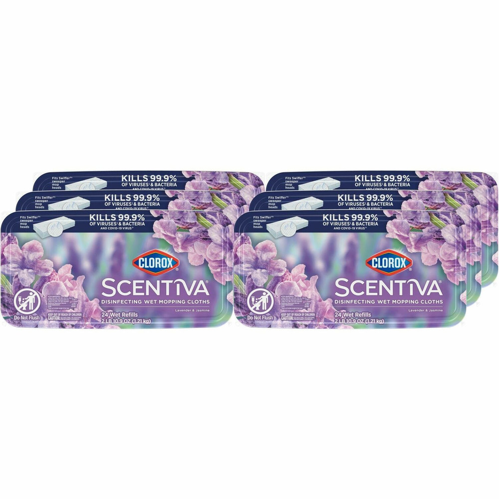 The Clorox Company Clorox 32033CT Clorox Scentiva Disinfecting Wet Mopping Cloth Refills - Lavender & Jasmine