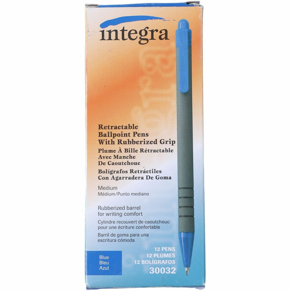 Integra 30032 Integra Rubber Barrel Retractable Ballpoint Pens