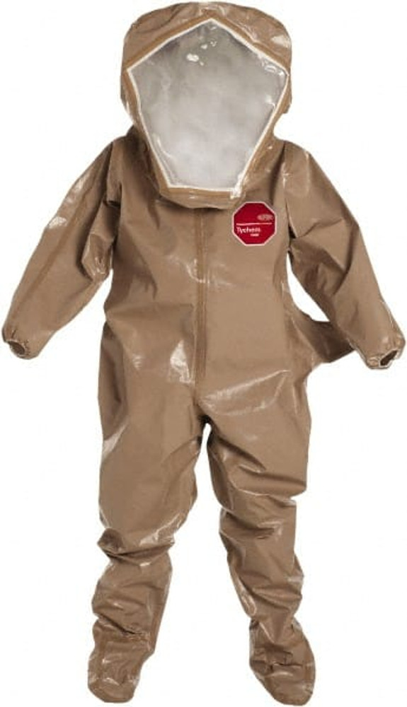 Dupont C3526TTN2X00060 Encapsulated Suit: Size 2XL, ASTM D1777, ASTM D3776, ASTM D3787, ASTM D5034 & OSHA 16 CFR 1610, Tan, Tychem