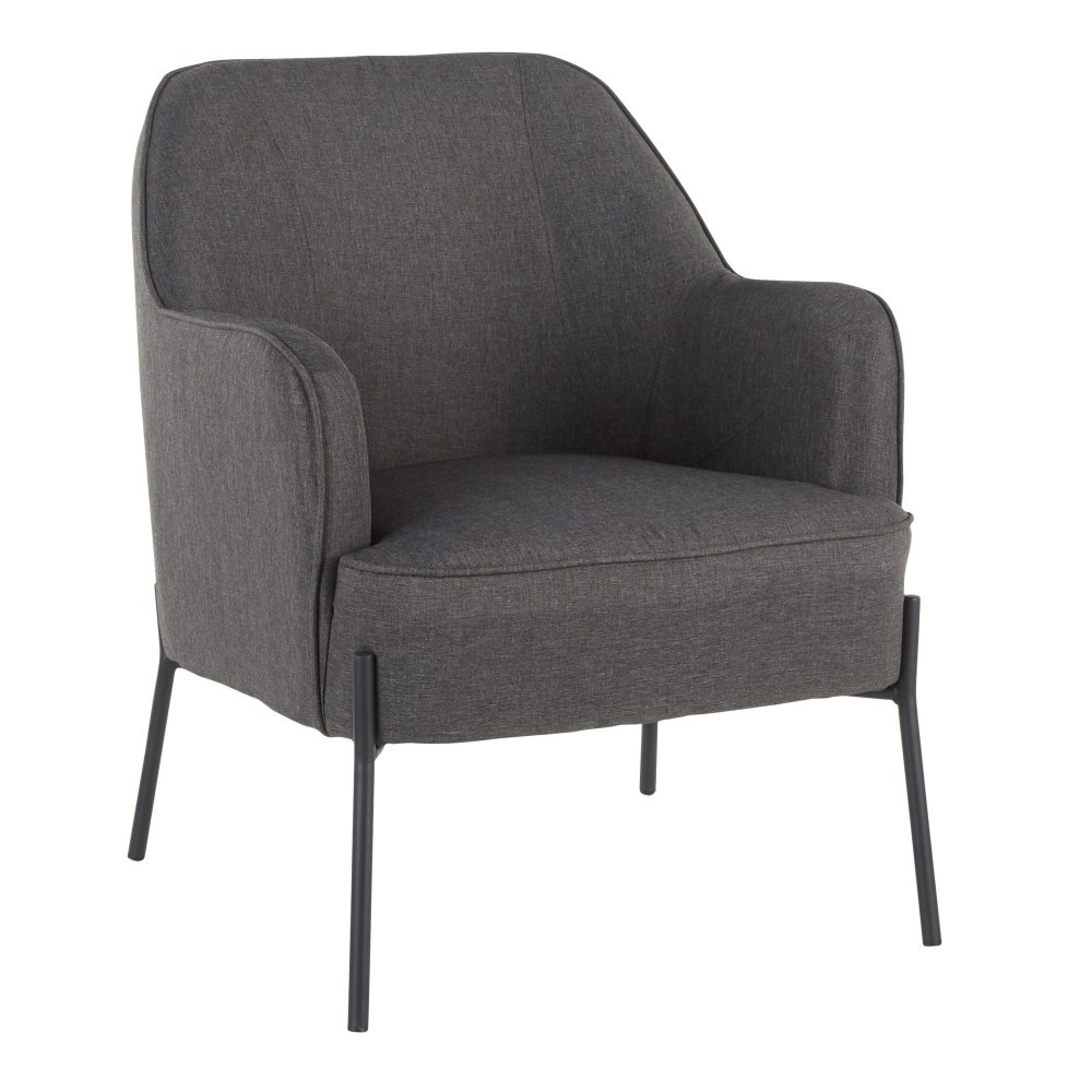 LUMISOURCE, LLC CHR-DANIELLA BKCHAR LumiSource Daniella Accent Chair, Black/Charcoal