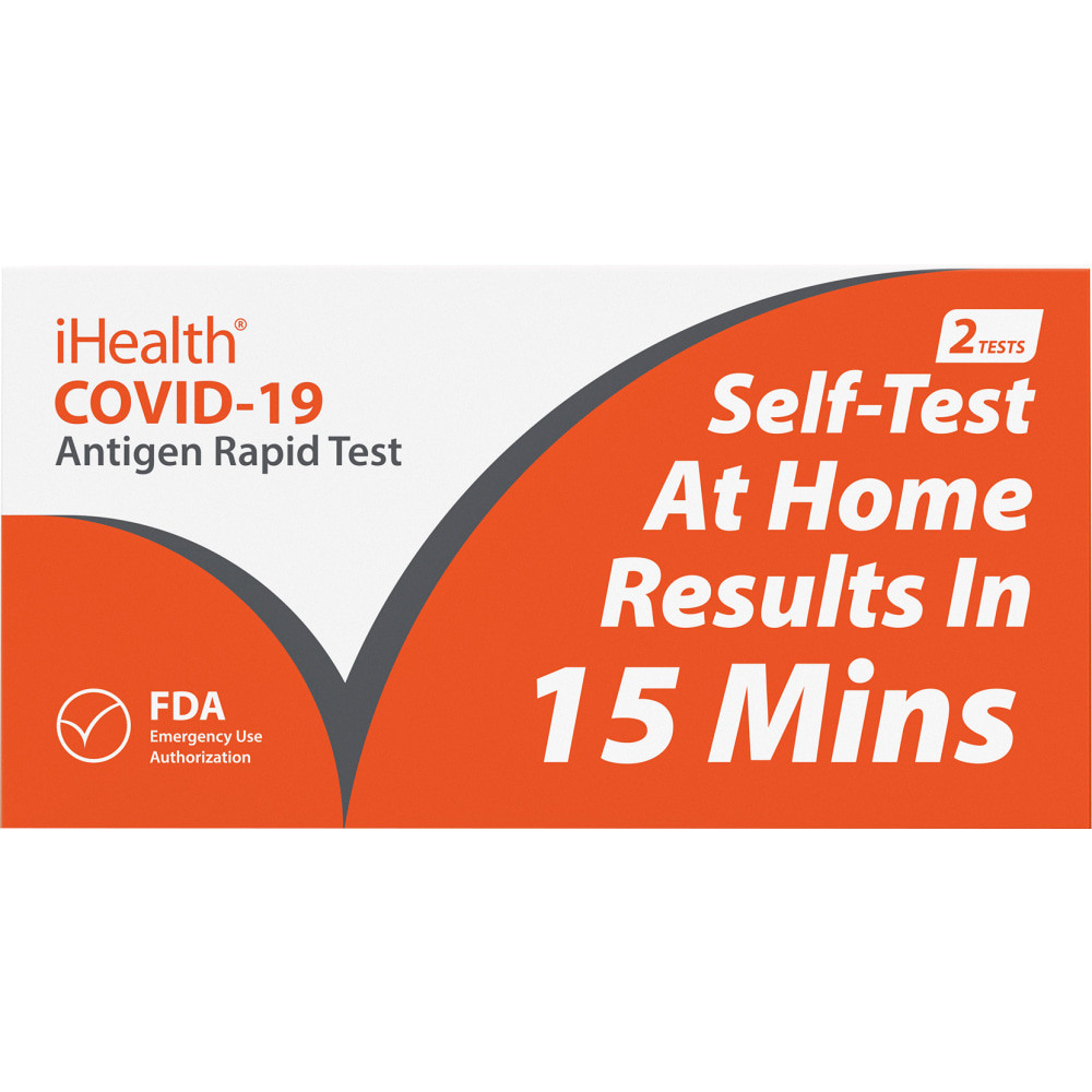 IHEALTH LAB INC. iHealth ICO-3000  COVID-19 At Home Antigen Rapid Tests, Pack Of 2 Tests