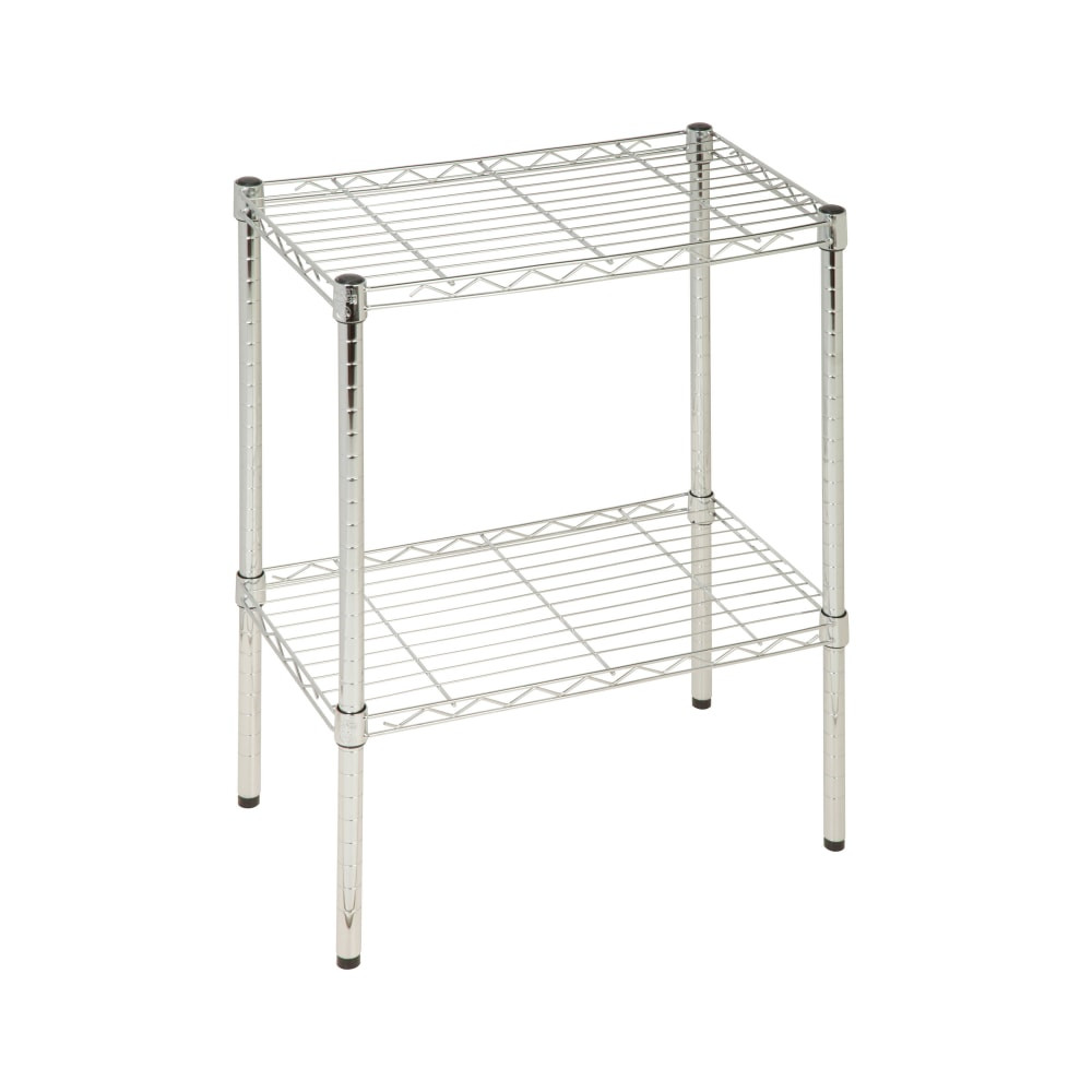 HONEY-CAN-DO INTERNATIONAL, LLC SHF-04059 Honey-Can-Do Urban Steel Adjustable Industrial Shelving Unit, 2-Tiers, Chrome