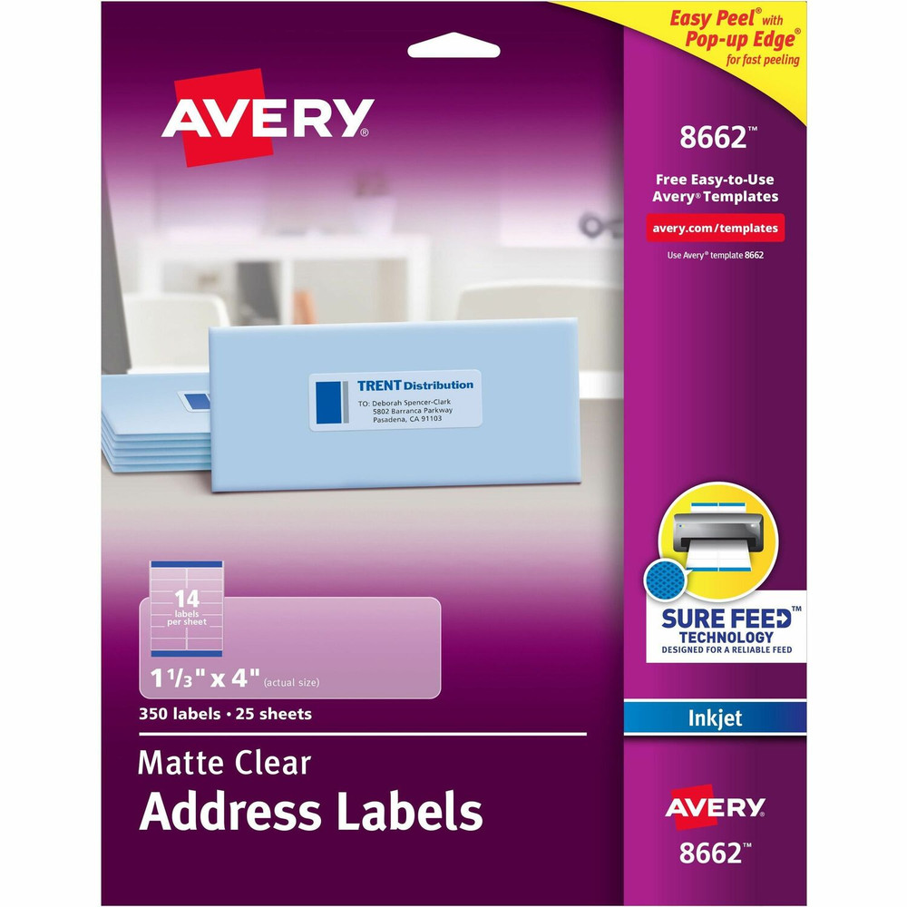 Avery Avery&reg; 8662 Avery&reg; Easy Peel Inkjet Printer Mailing Labels