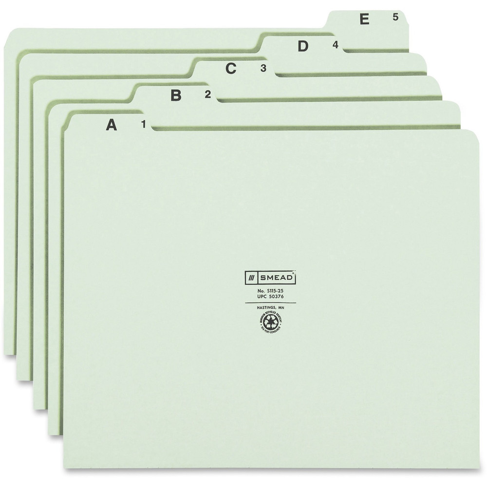 Smead Manufacturing Company Smead 50376 Smead 1/5 Tab Cut Letter Recycled Top Tab File Folder